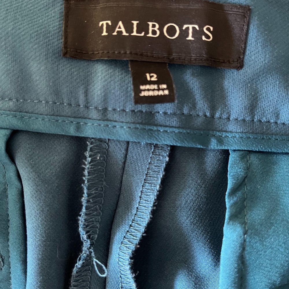 Talbots Turquoise Slacks - Picture 2 of 2